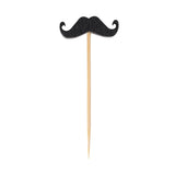 Skewers, Black Mustache, 2.75 Inch, Bamboo,1 - 1000 COUNT