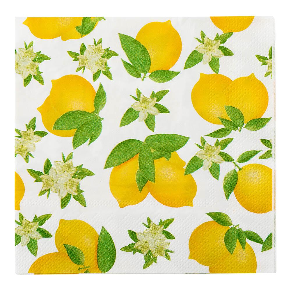 Napkins, Lunch, White with Lemons, 13 x 13 Inch,1 - 20 COUNT