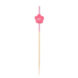 Skewers, Pink Flower, 3.5 Inch, Bamboo,1 - 1000 COUNT