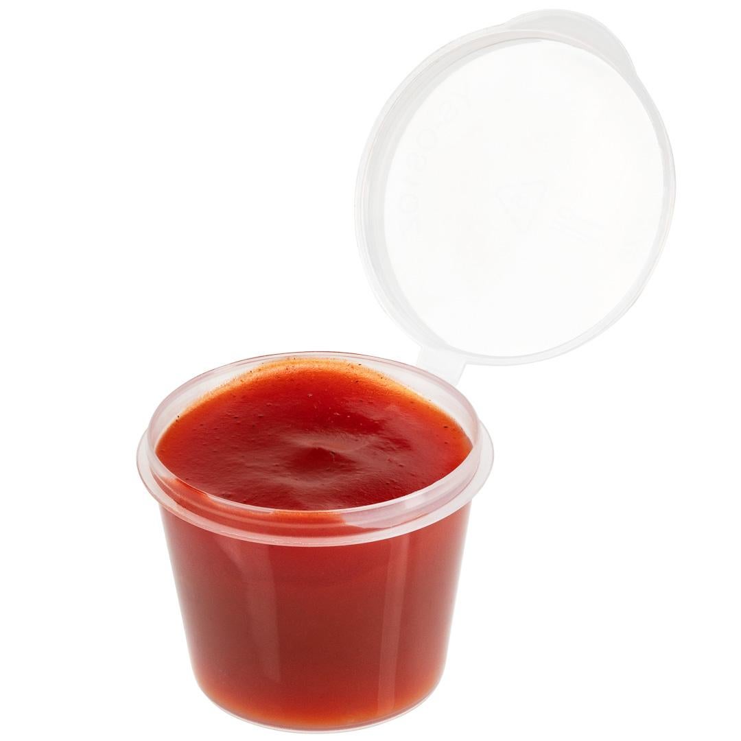 Cups, 1 Ounce, Plastic, Clear, Hinged Lid,1 - 100 COUNT