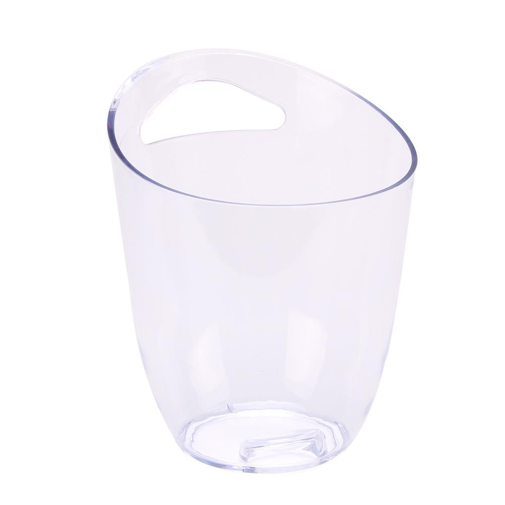 Bucket, Wine, 3.2 Quart, Clear, Plastic, 9.25 x 7.5 x 7.75 Inch, Round,1 - 1 EACH