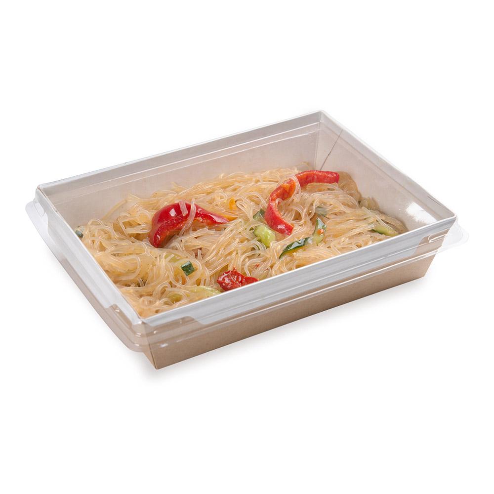 Lids, Cafe Vision, Plastic, Clear, Rectangular, PET, fits Medium Click Lock Containers,1 - 50 COUNT