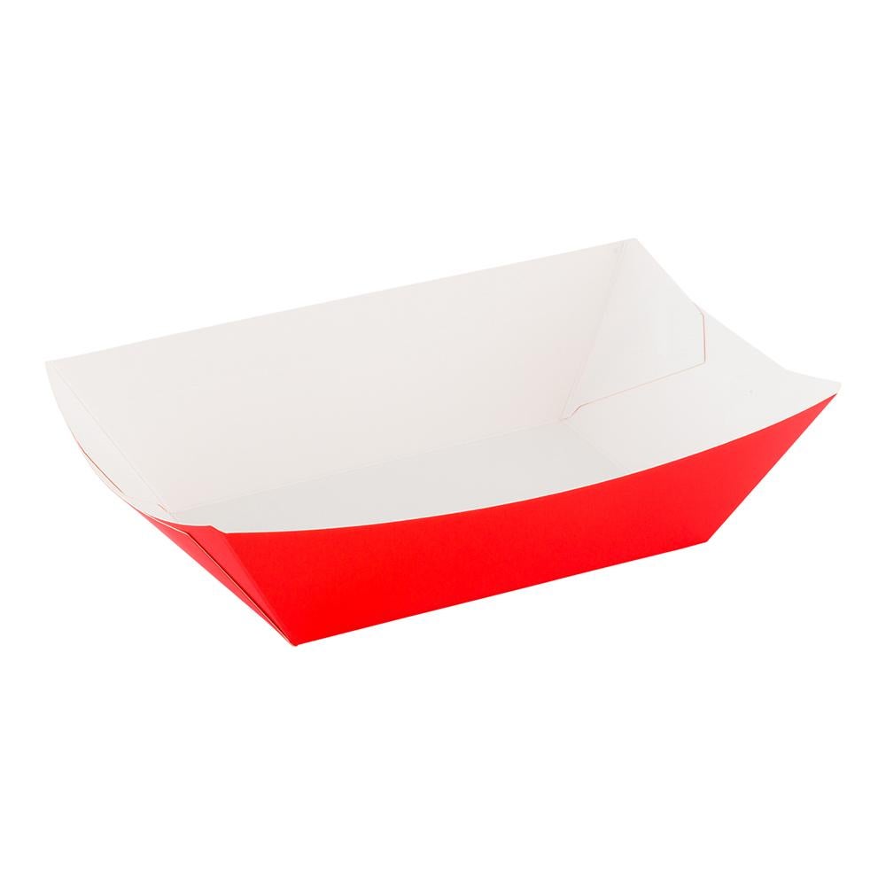 Trays, Food, 3.25 x 2 x 1.50 Inch, Paper, Red, Boat,1 - 50 COUNT