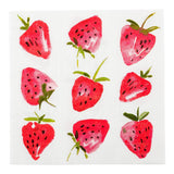 Napkins, Lunch, White with Strawberries, 13 x 13 Inch,1 - 20 COUNT