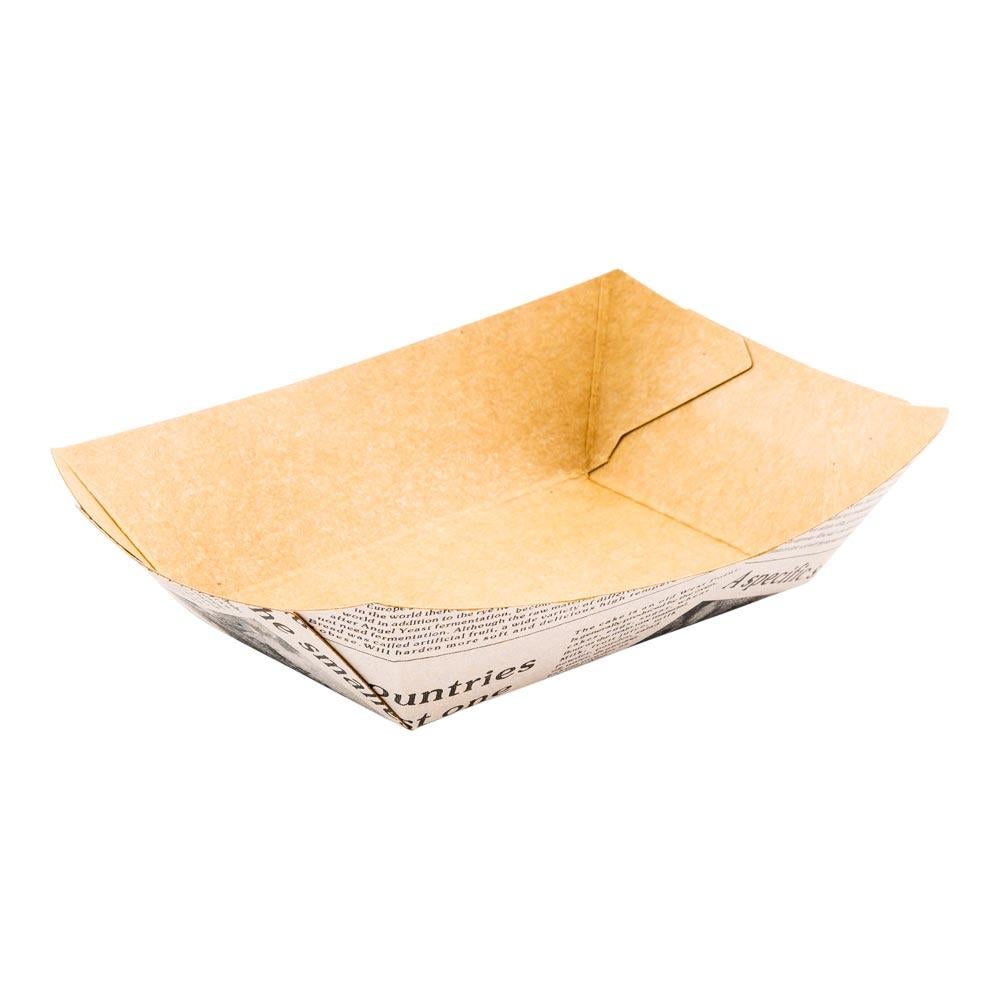 Trays, Food, 3 x 2 x 1 Inch, Paper, Newsprint, Boat,1 - 50 COUNT