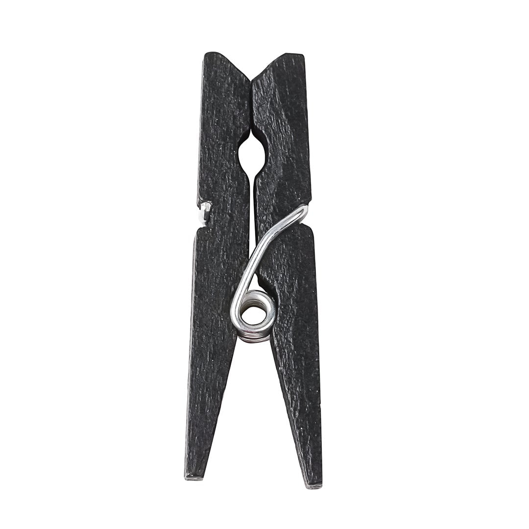 Clothespins, Mini, 1.4 x 0.25 Inch, Bamboo, Black,1 - 50 COUNT