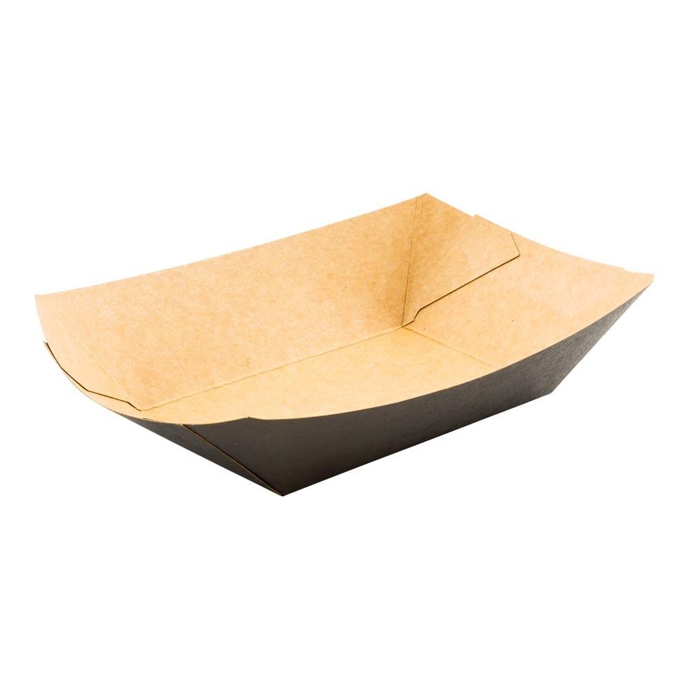Trays, Food, 4.25 x 2.75 x 1.50 Inch, Paper, Black, Boat,1 - 50 COUNT