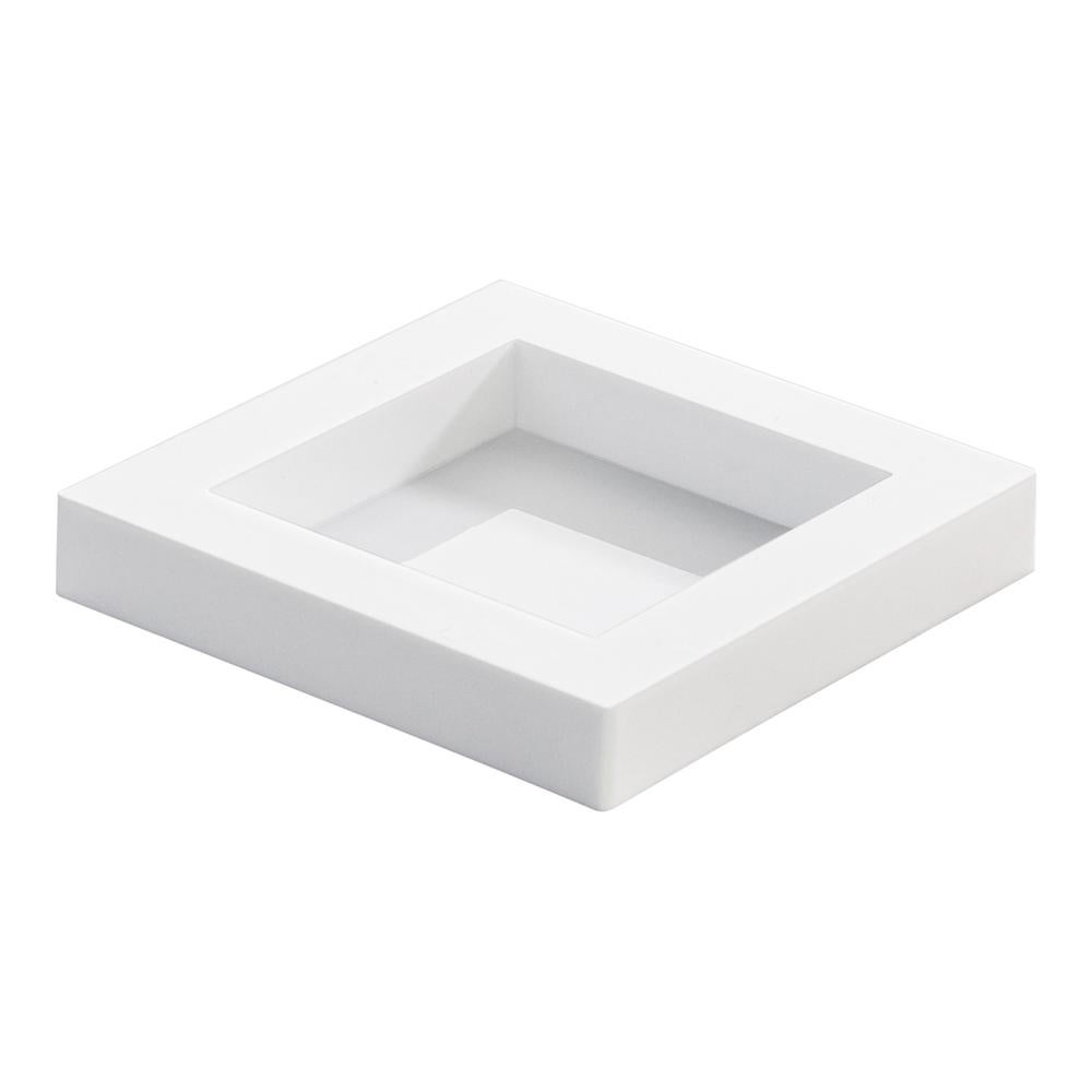 Plates, Mini Cubic, 2.5 Inch, Plastic, White, Square,1 - 20 COUNT