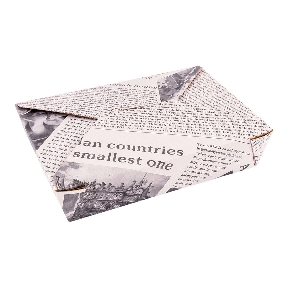 Containers, Take-Out, 49 Ounce, Paper, Newsprint, Rectangular, 8.5 x 6.25 x 2 Inch,1 - 50 COUNT