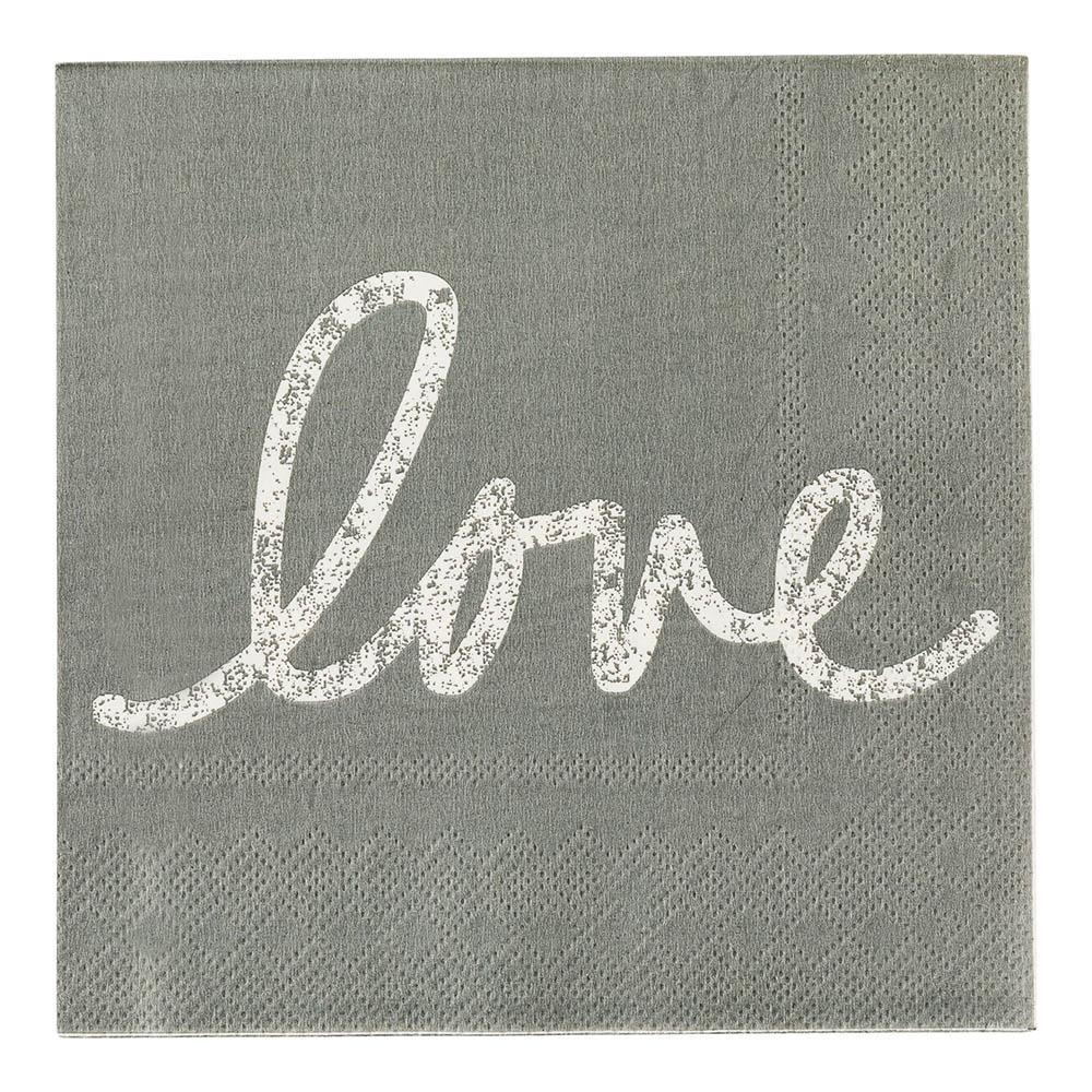 Napkins, Lunch, Gray with Print, 13 x 13 Inch,1 - 20 COUNT