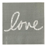 Napkins, Lunch, Gray with Print, 13 x 13 Inch,1 - 20 COUNT