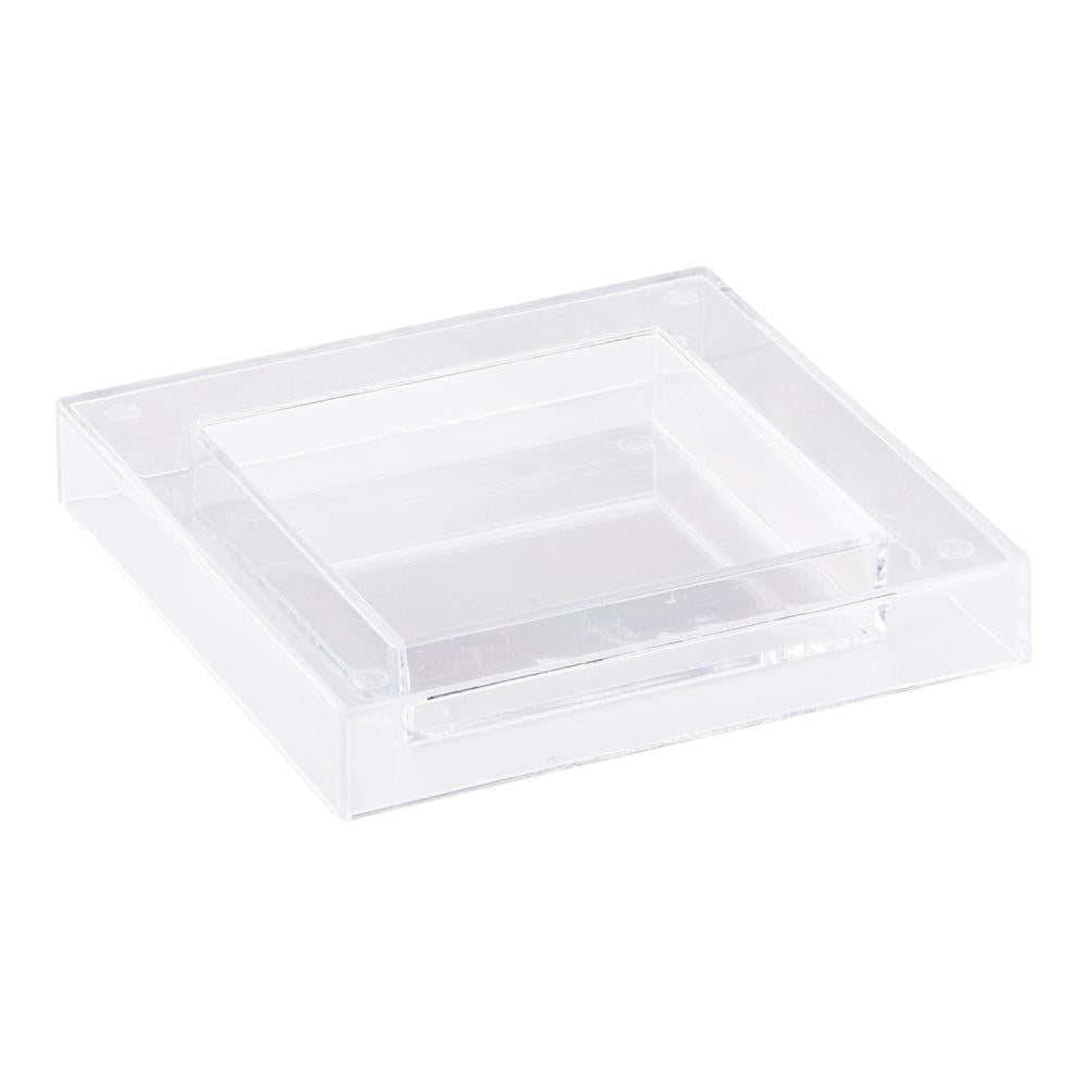 Plates, Mini Cubic, 2.5 Inch, Plastic, Clear, Square,1 - 20 COUNT