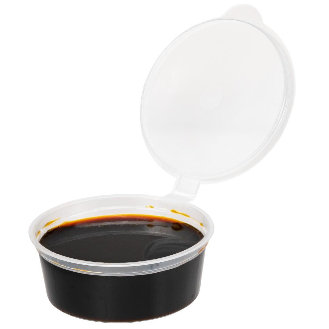 Cups, 2 Ounce, Plastic, Clear, Hinged Lid,1 - 100 COUNT
