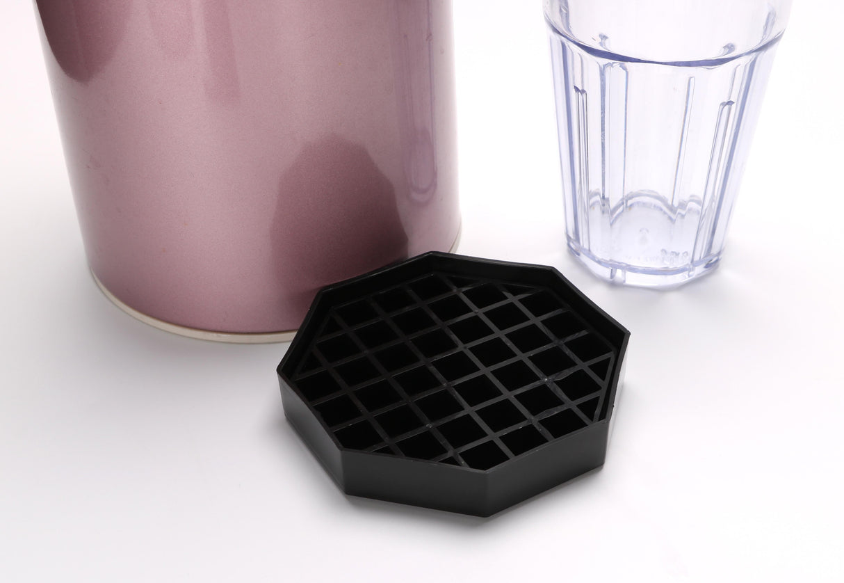 Tray, Drip, 4 Inch, Octagonal, Black, Plastic, with Removable Grate,1 - 1 EACH