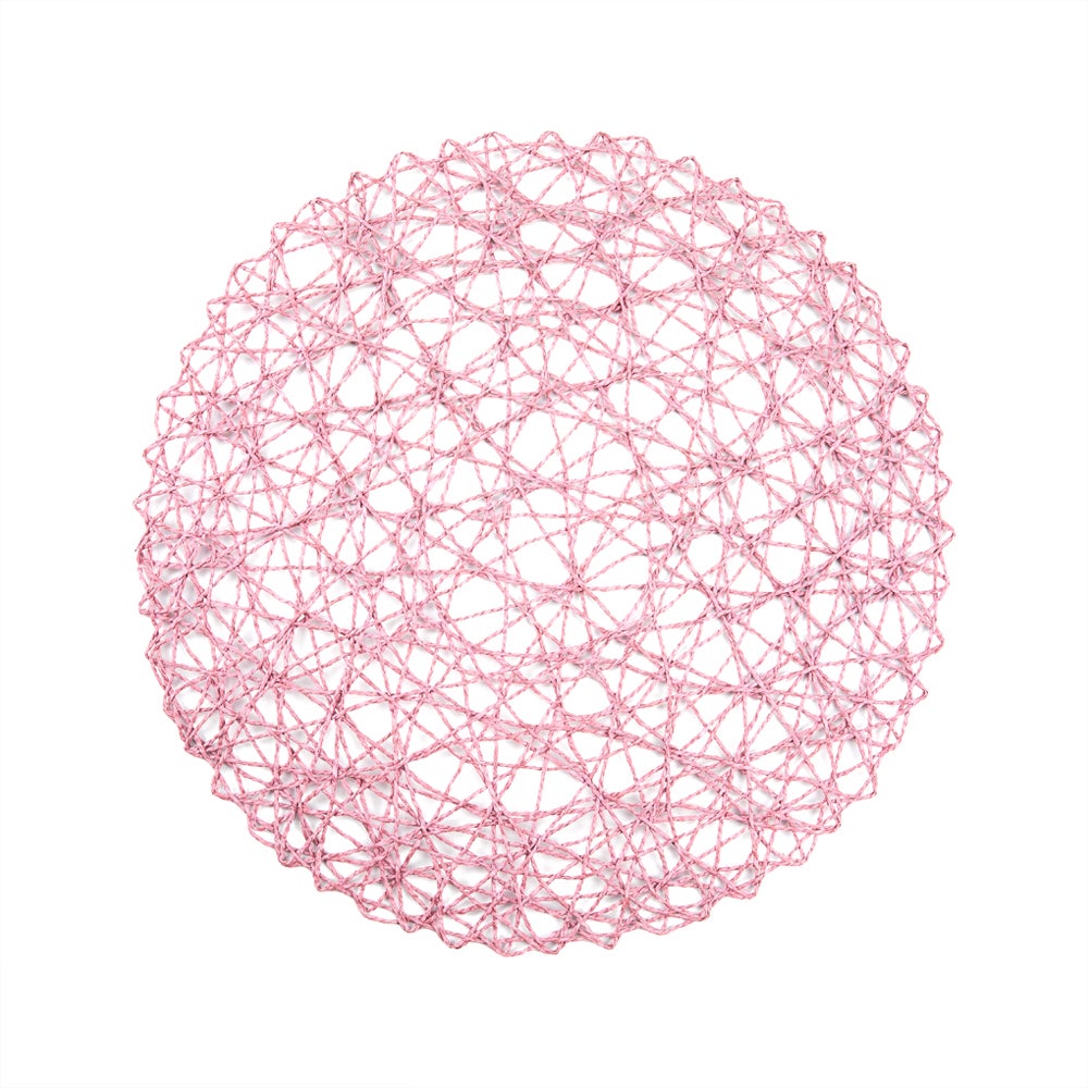 Placemats, 15 Inch, Paper, Pink, Round, Spinweave,1 - 6 COUNT