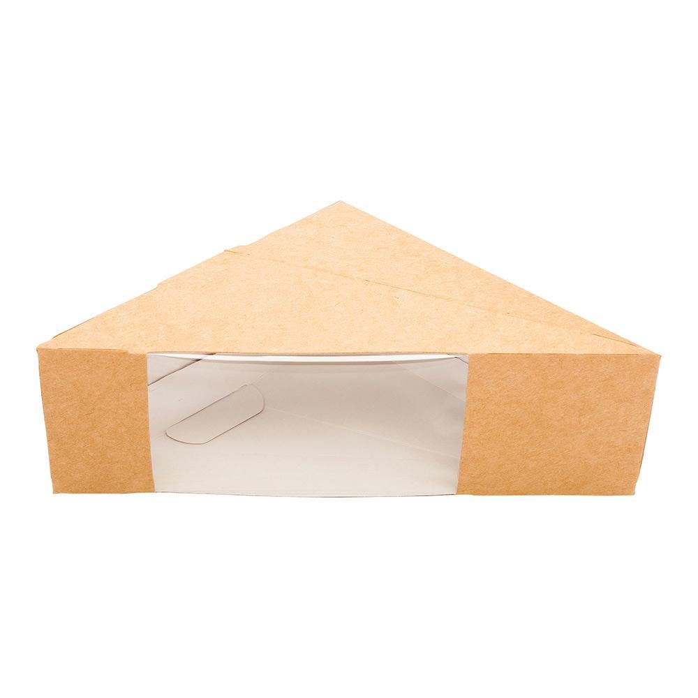 Containers, Sandwich, 4.75 x 4.75 x 2 Inch, Paper, Brown, Triangular, with Window,1 - 25 COUNT