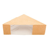 Containers, Sandwich, 4.75 x 4.75 x 2 Inch, Paper, Brown, Triangular, with Window,1 - 25 COUNT