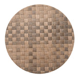 Placemats, 15 Inch, Vinyl, Brown, Round, Macroweave,1 - 6 COUNT