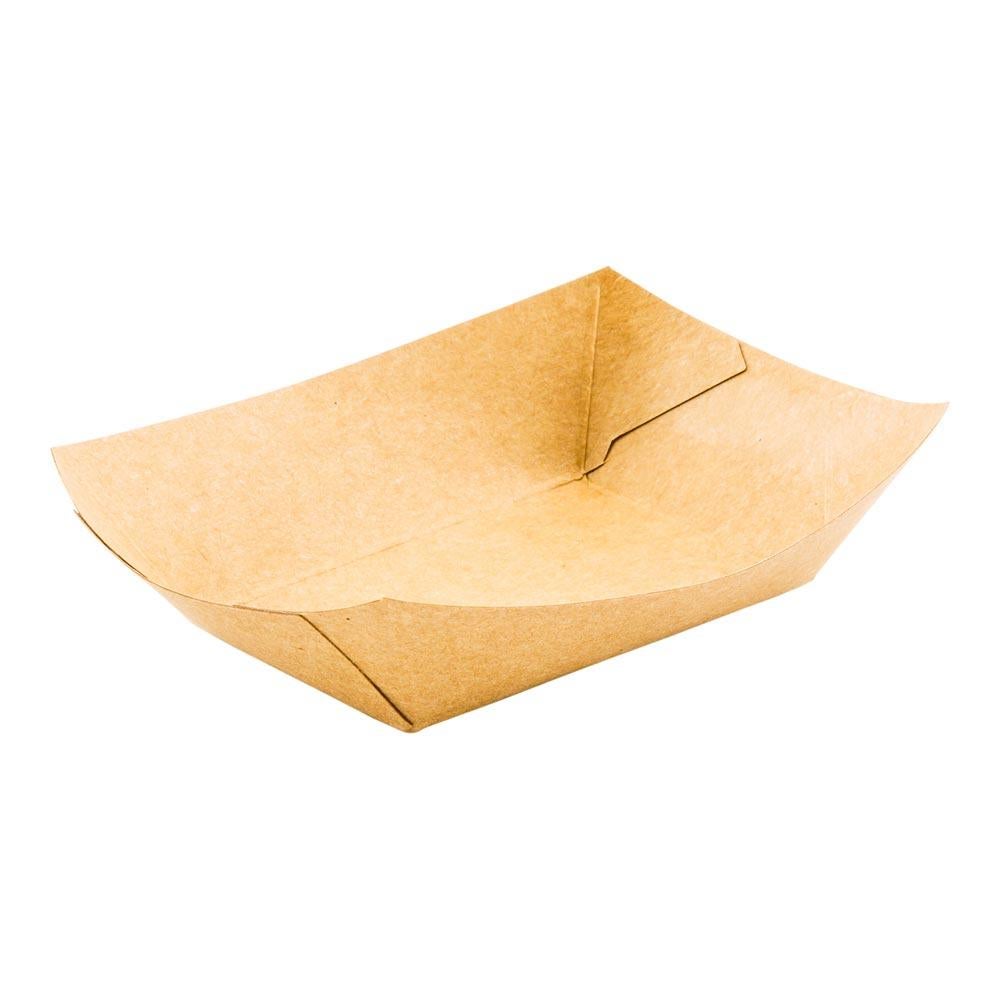 Trays, Food, 3 x 2 x 1 Inch, Paper, Kraft, Boat,1 - 50 COUNT