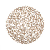 Placemats, 15 Inch, Paper, Gray, Round, Spinweave,1 - 6 COUNT