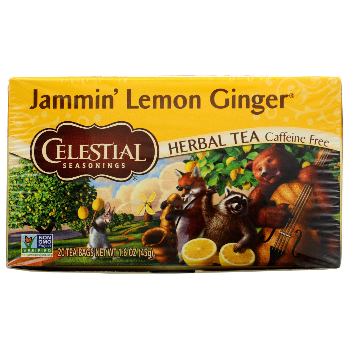 Tea, Herbal, Lemon Ginger, Individually Wrapped with String,6 - 20 COUNT