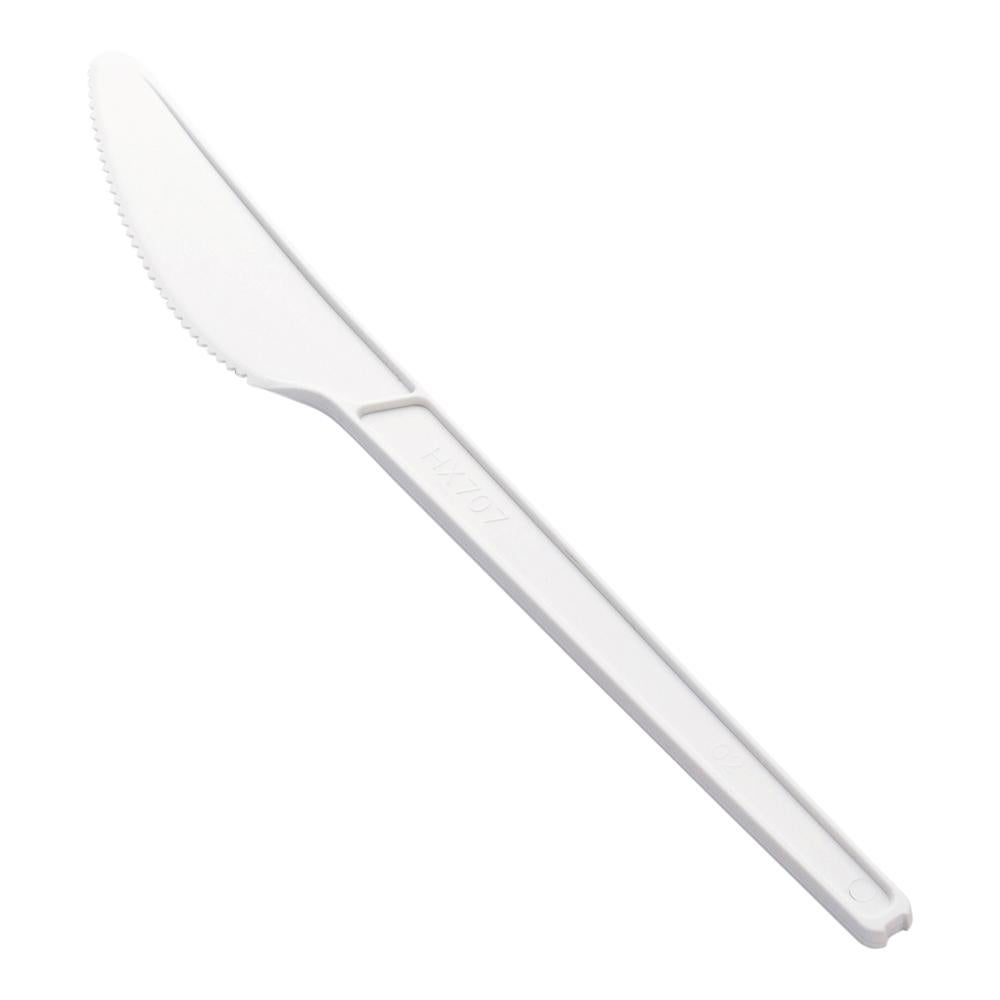 Knives, Plastic, White, 6.5 Inch, Compostable PLA,1 - 50 COUNT