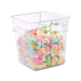 Container, Food Storage, 4 Quart, Square, Clear with Green Volume Markers, Plastic,1 - 1 EACH