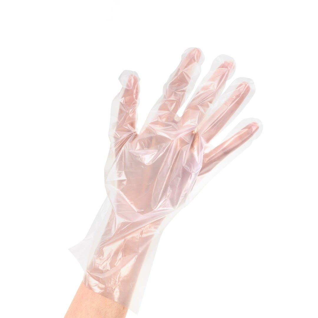 Gloves, Poly, Medium, Powder-Free, Clear, Compostable,1 - 100 COUNT