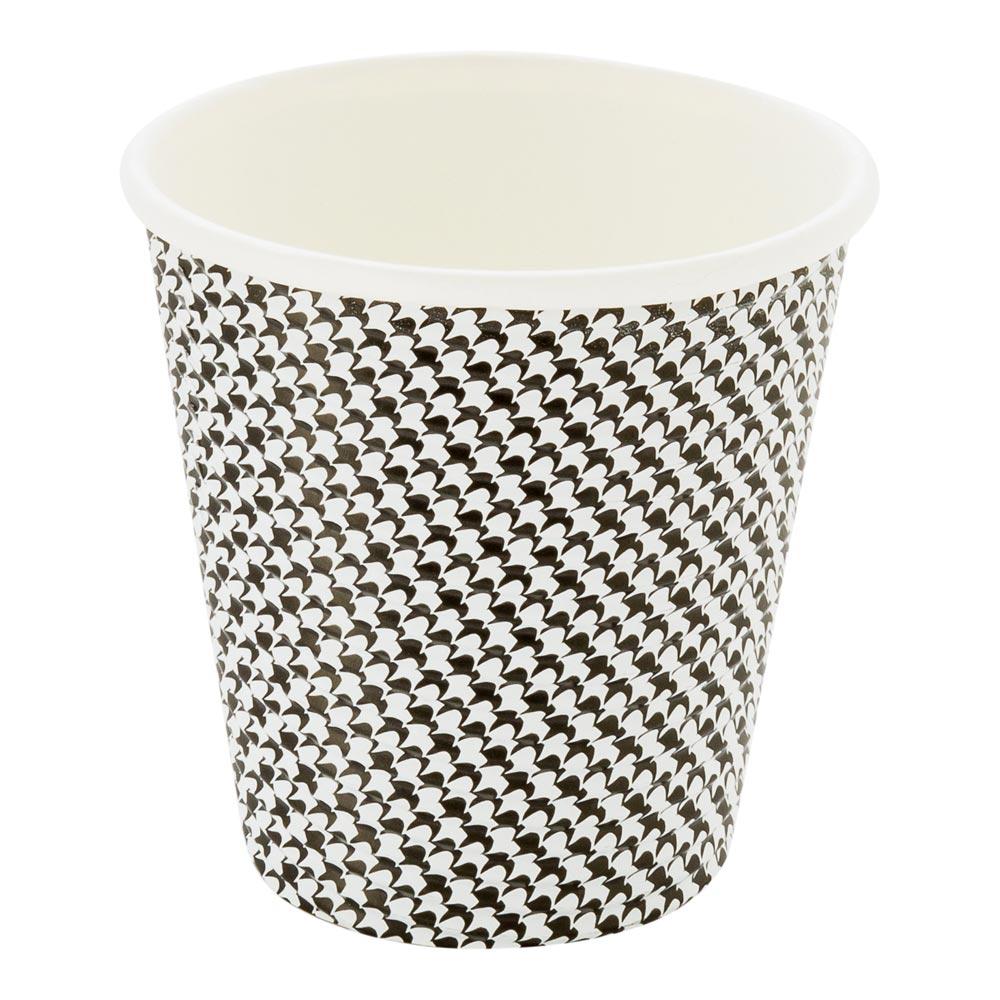 Cups, Hot, 8 Ounce, Paper, Houndstooth Print, Spiral Wall,1 - 25 COUNT
