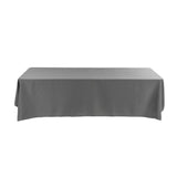 Table Covers, 90 x 132 Inch, Polyester, Gray, Rectangular, Hemmed,1 - 10 COUNT