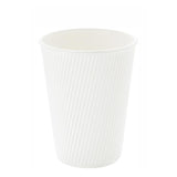Cups, Hot, 12 Ounce, Paper, White, Ripple Wall,1 - 25 COUNT