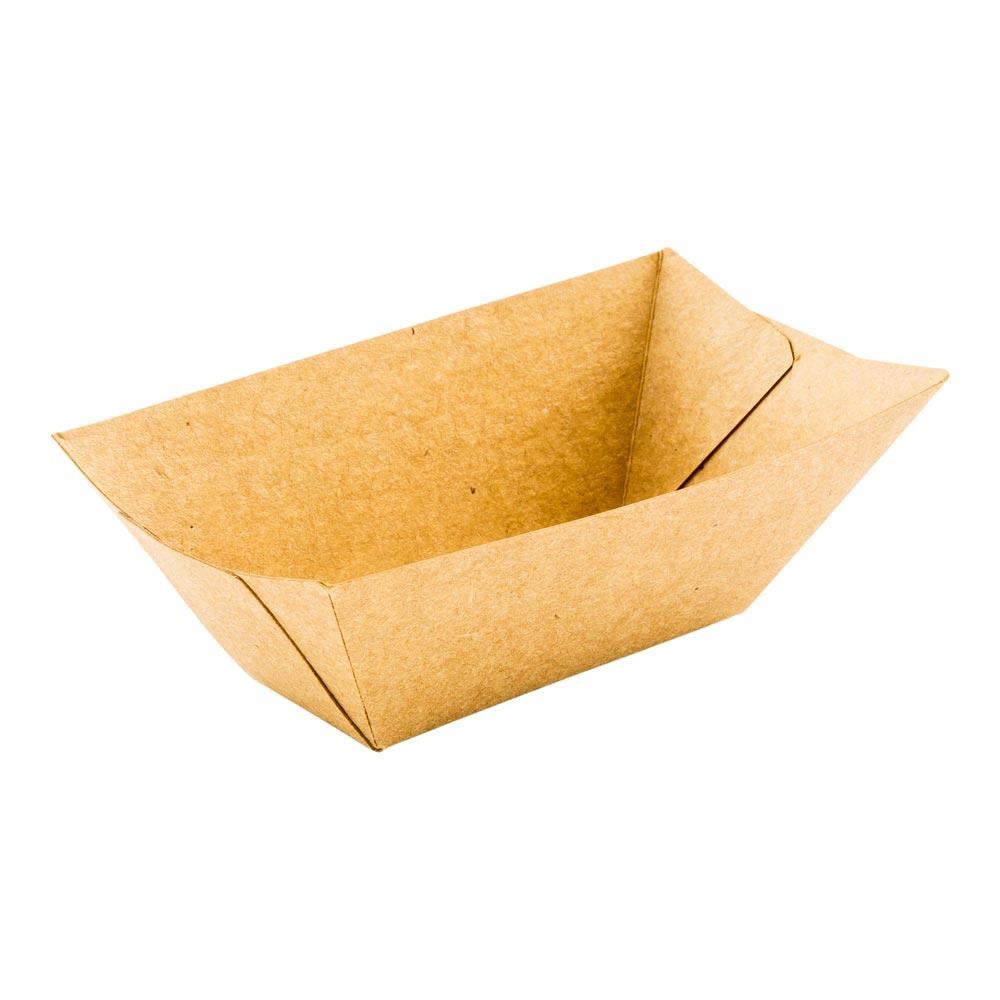 Trays, Food, 2 x 0.75 x 1.25 Inch, Paper, Kraft, Boat,1 - 50 COUNT