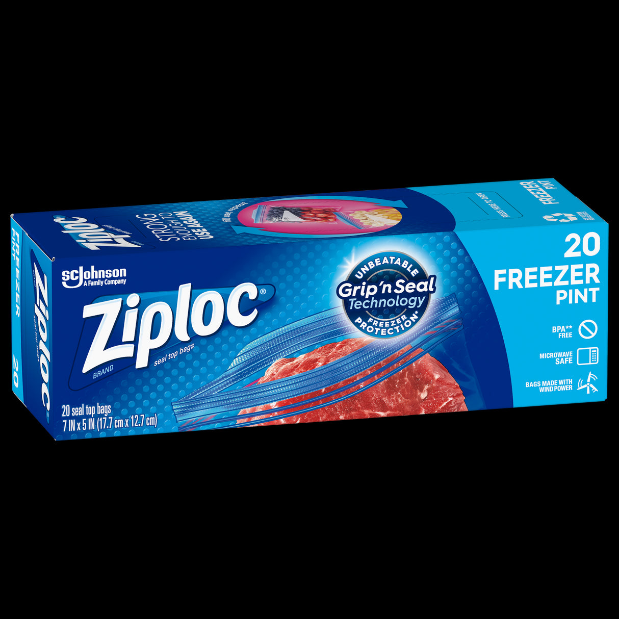 Bags, Reclosable Freezer, 1 Pint, Plastic, Clear,12 - 20 COUNT