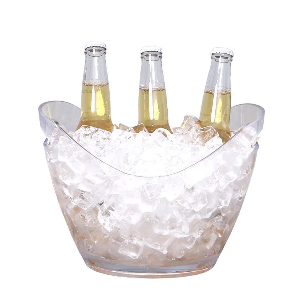 Bucket, Wine, 3.7 Quart, Clear, Plastic, 10.75 x 8 x 7.75 Inch, Oval,1 - 1 EACH