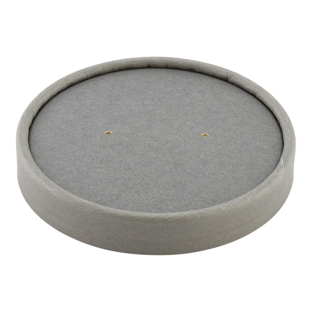 Lids, Bio Tek, Paper, Gray, fits 12 Ounce Soup Containers,1 - 25 COUNT