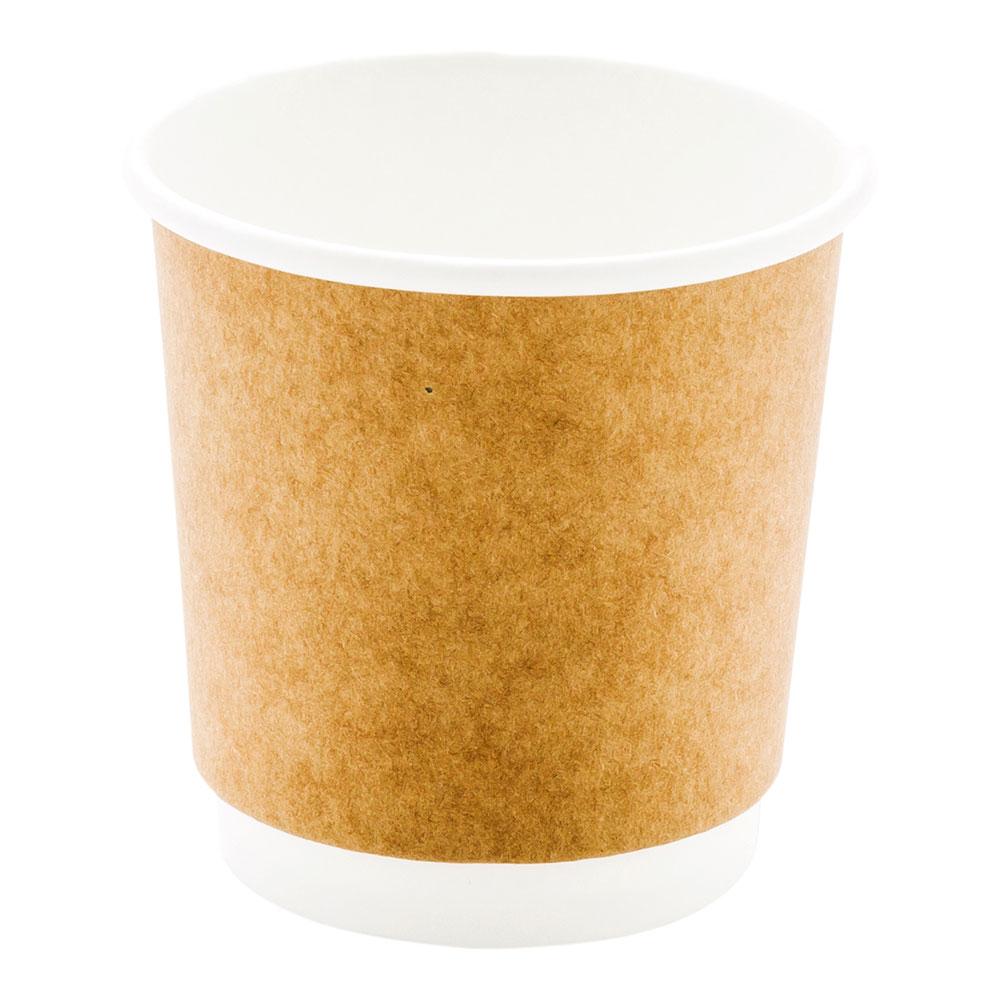 Cups, Hot, 4 Ounce, Paper, Kraft, Double Wall,1 - 25 COUNT