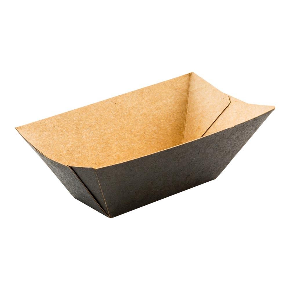 Trays, Food, 2 x 0.75 x 1.25 Inch, Paper, Black, Boat,1 - 50 COUNT