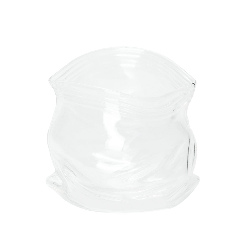 Bowl, Glass, 22 Ounce, Clear, Unzipped Bag-Shaped, 4.75 x 4 x 4.5 Inch,1 - 1 EACH
