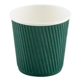 Cups, Hot, 4 Ounce, Paper, Forest Green, Ripple Wall,1 - 25 COUNT