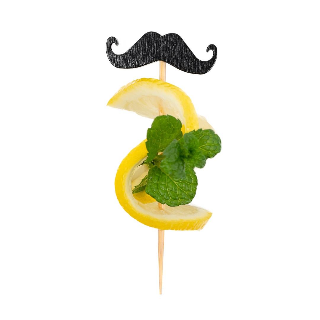 Skewers, Black Mustache, 2.75 Inch, Bamboo,1 - 100 COUNT