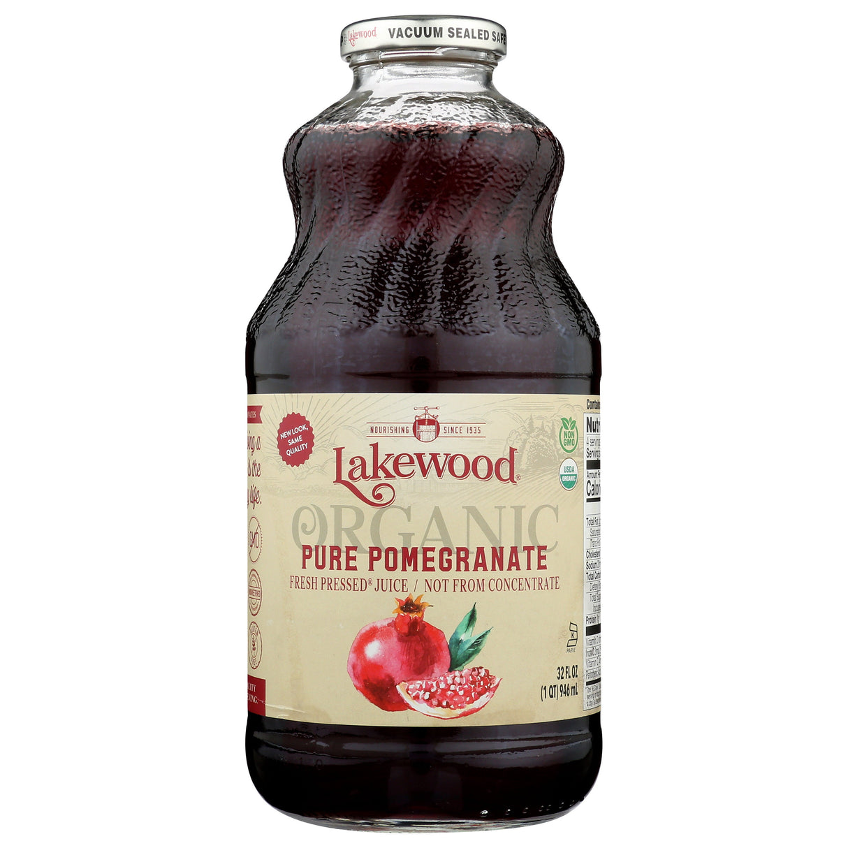 Juice, Pomegranate, 100%, Not from Concentrate, Shelf-Stable, Glass,6 - 32 FLUID