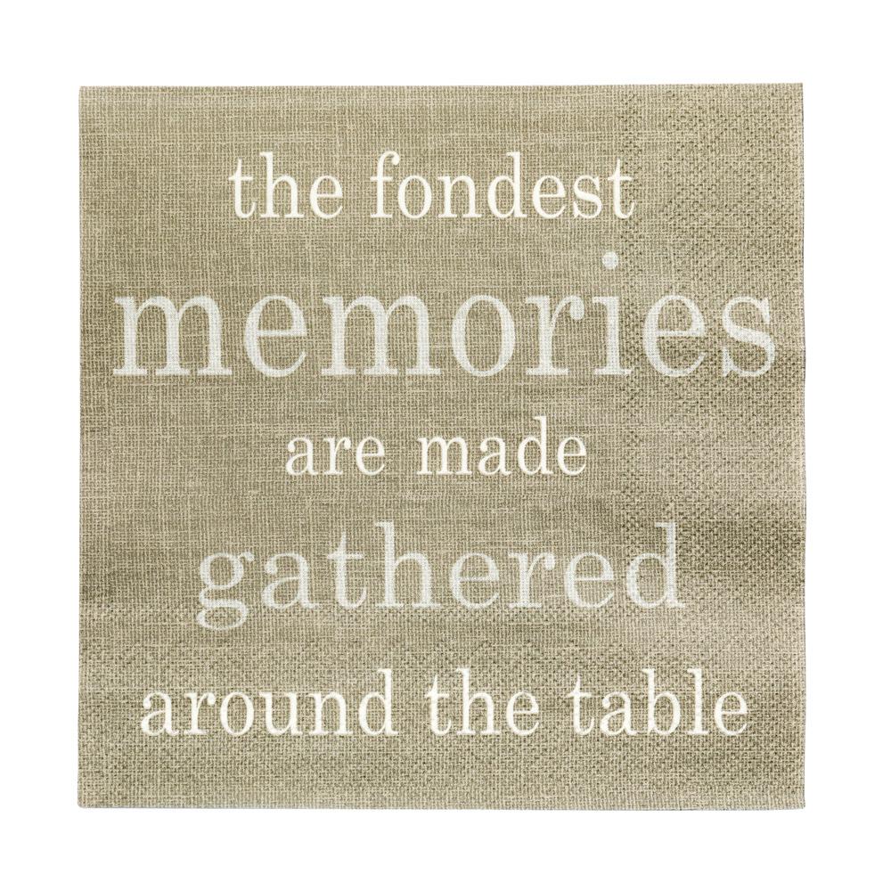 Napkins, Lunch, Gray with Print, 13 x 13 Inch,1 - 20 COUNT