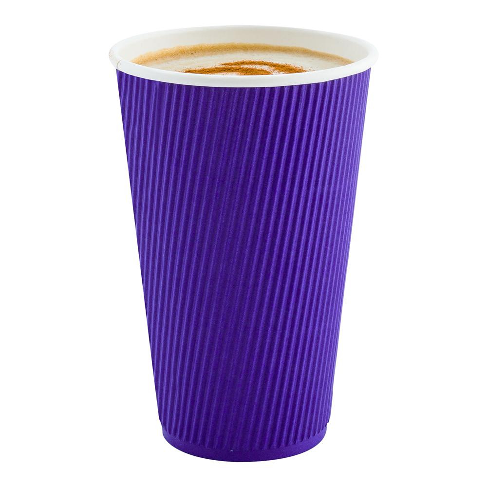 Cups, Hot, 20 Ounce, Paper, Royal Purple, Ripple Wall,1 - 10 COUNT