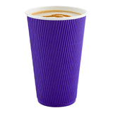 Cups, Hot, 20 Ounce, Paper, Royal Purple, Ripple Wall,1 - 10 COUNT