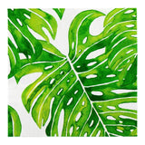 Napkins, Lunch, White with Tropical Leaves, 13 x 13 Inch,1 - 20 COUNT