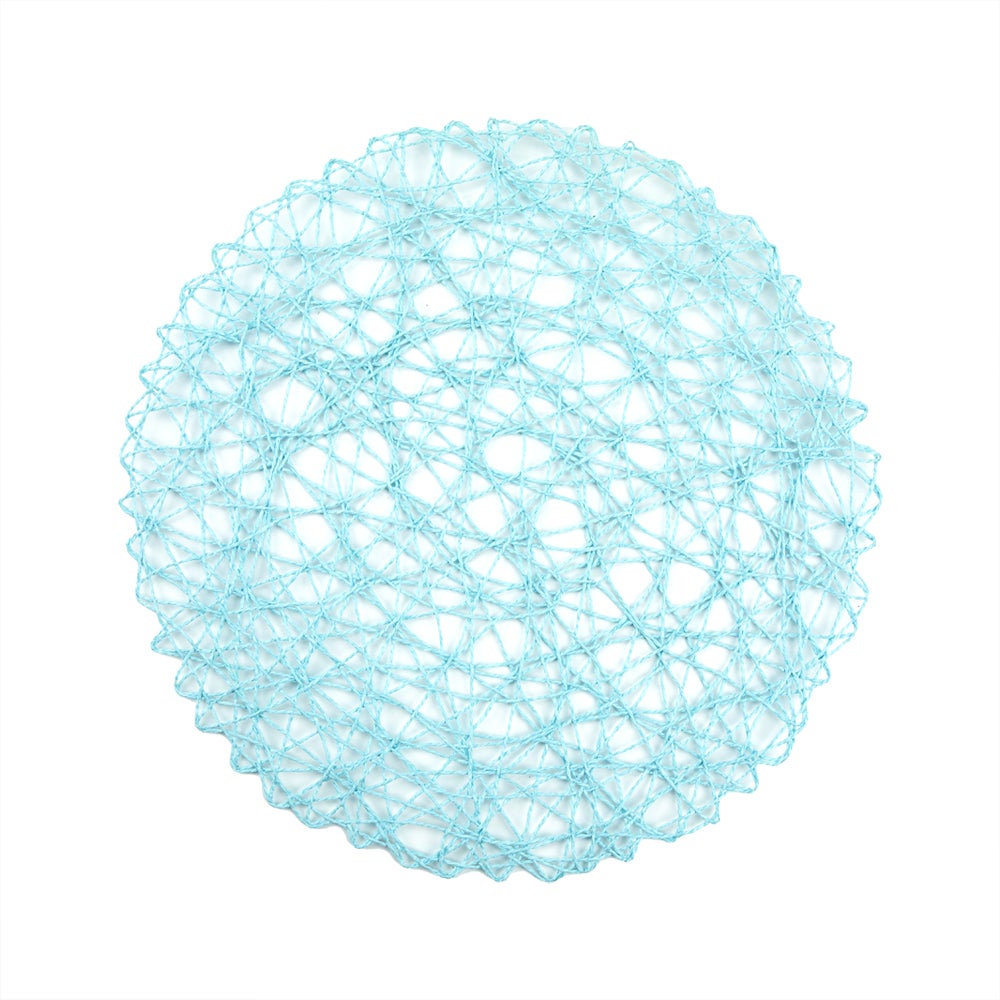 Placemats, 15 Inch, Paper, Sky Blue, Round, Spinweave,1 - 6 COUNT