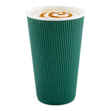 Cups, Hot, 20 Ounce, Paper, Forest Green, Ripple Wall,1 - 10 COUNT