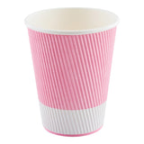 Cups, Hot, 12 Ounce, Paper, Light Pink, Ripple Wall,1 - 25 COUNT