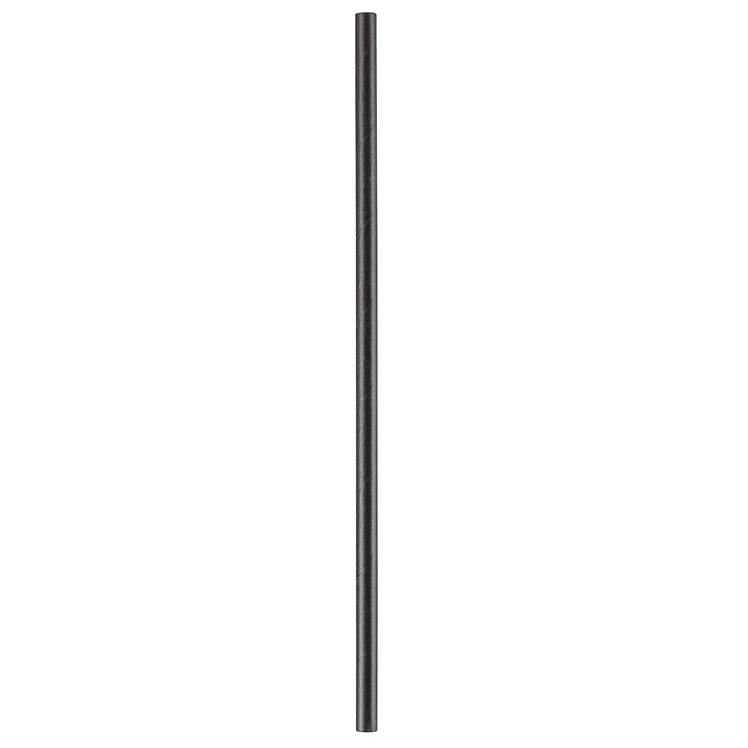 Straws, 10 Inch, Paper, Black, Wrapped, Biodegradable,1 - 1000 COUNT