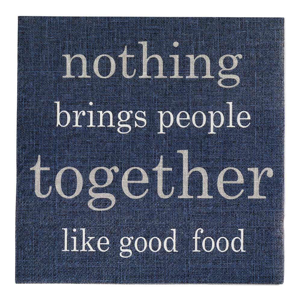 Napkins, Lunch, Navy with Print, 13 x 13 Inch,1 - 20 COUNT